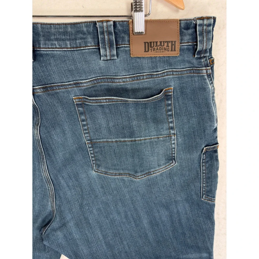 Duluth Trading Co Ballroom Double Flex Jeans Mens 42x32 Relaxed Fit Blue Denim